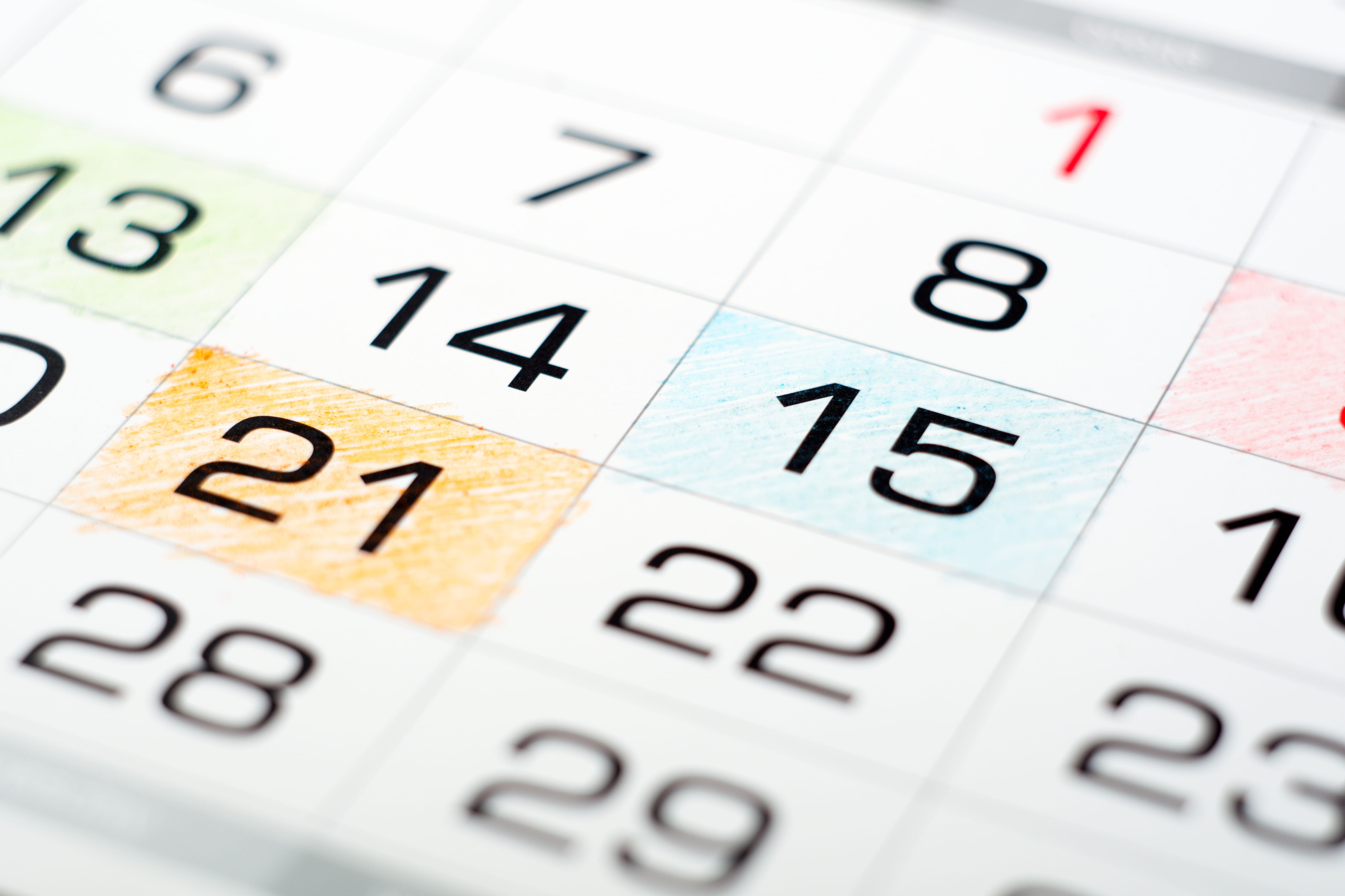 Calendrier & séances